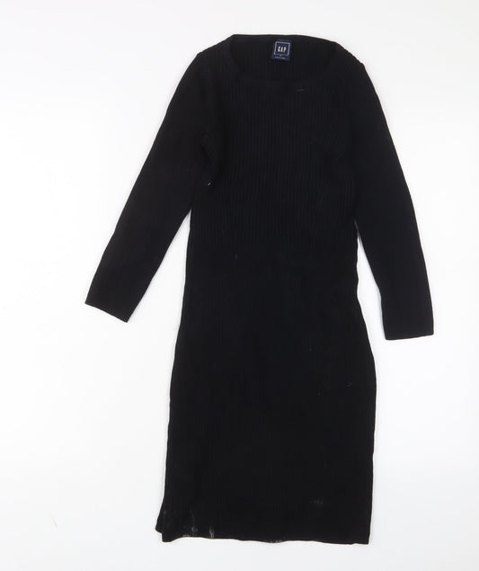 Gap Womens Black Cotton Jumper Dress Size XS Crew Neck Pullover