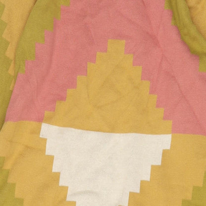 Gudnunsjoden Womens Multicoloured Geometric Cotton Jumper Dress Size S Crew Neck Pullover
