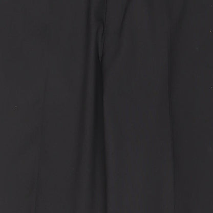 Marks and Spencer Mens Black Polyester Trousers Size 44 in L35 in Regular Button
