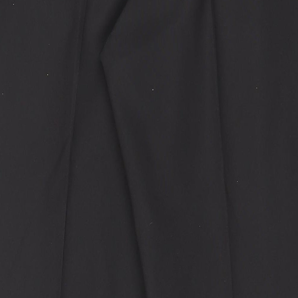 Marks and Spencer Mens Black Polyester Trousers Size 44 in L35 in Regular Button
