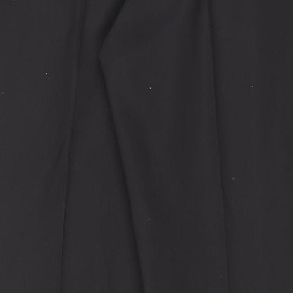 Marks and Spencer Mens Black Polyester Trousers Size 44 in L35 in Regular Button
