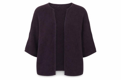 betty & co Womens Purple V-Neck Cotton Cardigan Jumper Size 10 - Open