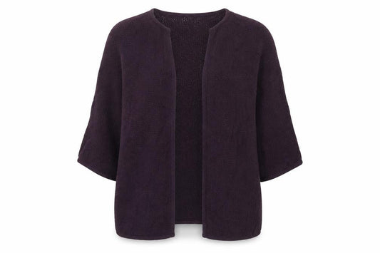 betty & co Womens Purple V-Neck Cotton Cardigan Jumper Size 10 - Open