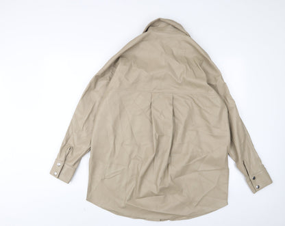 Zara Womens Beige Jacket Size S Snap