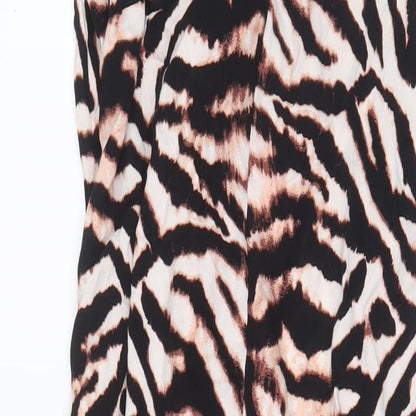 Marks and Spencer Womens Multicoloured Animal Print Viscose A-Line Size 16 V-Neck Pullover