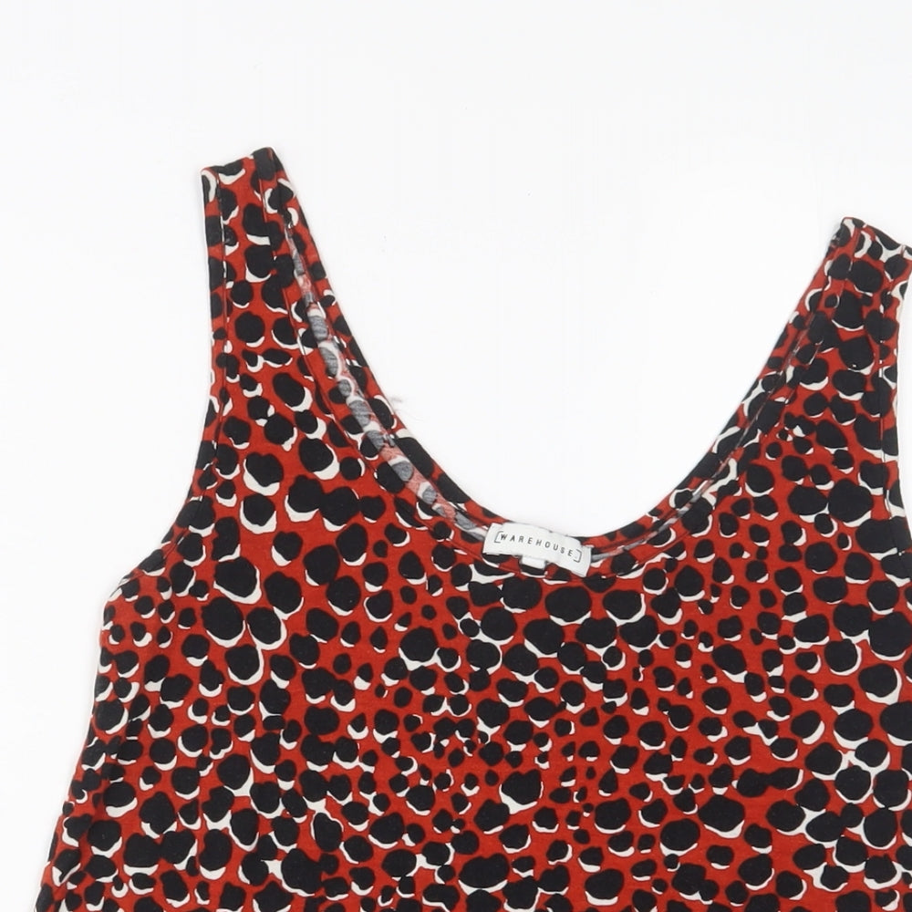 Womens UK Size 8 Warehouse Red Basic Tank