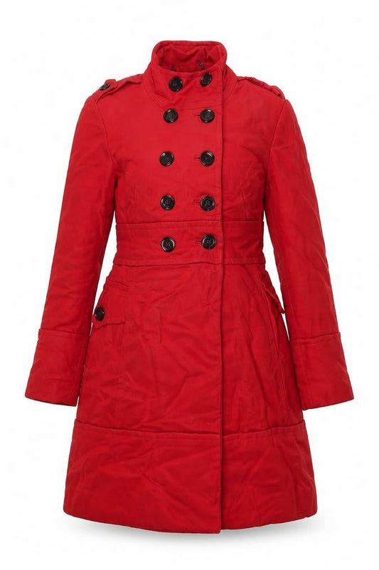 Mango Womens Red Jacket Coat Size M Button - Pockets