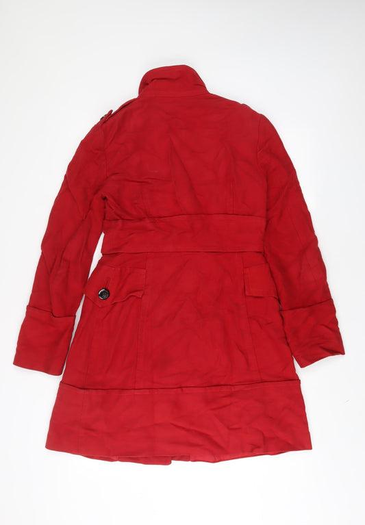 Mango Womens Red Jacket Coat Size M Button - Pockets