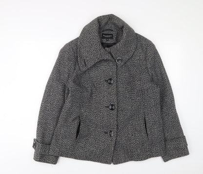 Debenhams Womens Grey Jacket Size 14 Button