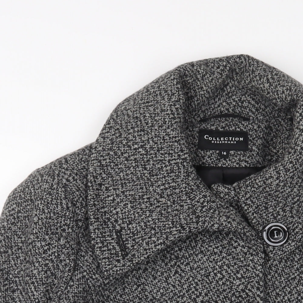 Debenhams Womens Grey Jacket Size 14 Button