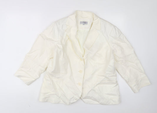 Per Una Womens White Jacket Blazer Size 18 Button