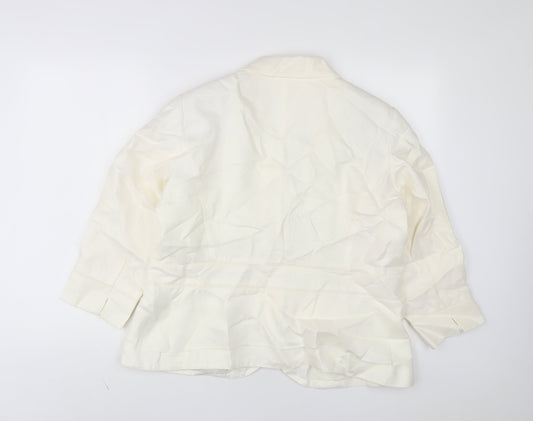 Per Una Womens White Jacket Blazer Size 18 Button
