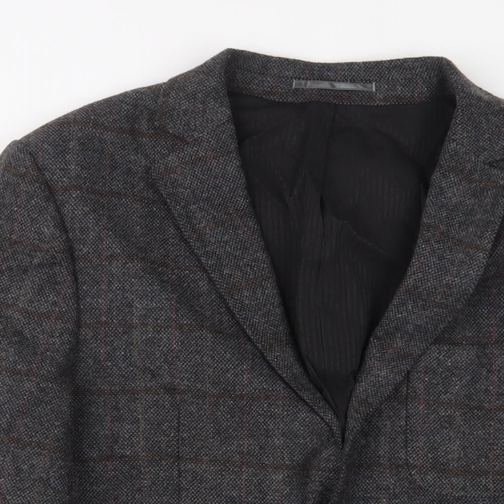 Mens UK Size 40 River Island Regular Grey Suit Jacket