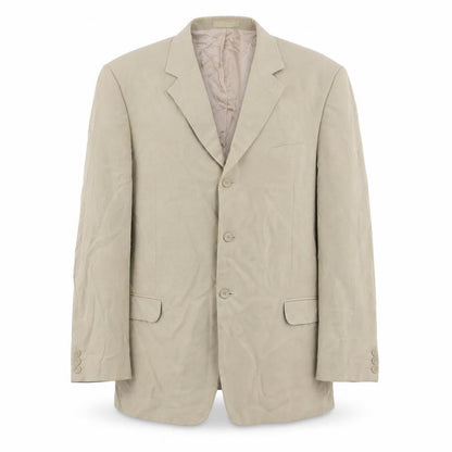 Front view of Maine New England men’s beige lyocell jacket suit jacket, size 46, regular