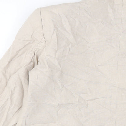 Klass Womens Beige Floral Jacket Size 16 Button - Sequins