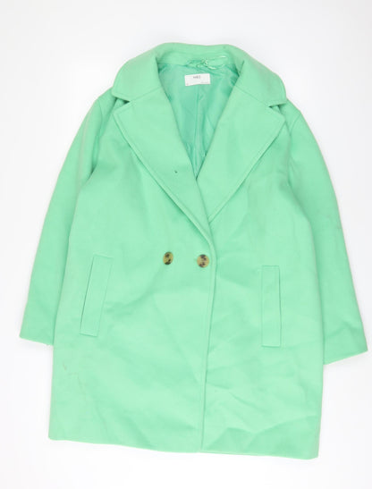 Womens UK Size 16 MARKS AND Green Overcoat