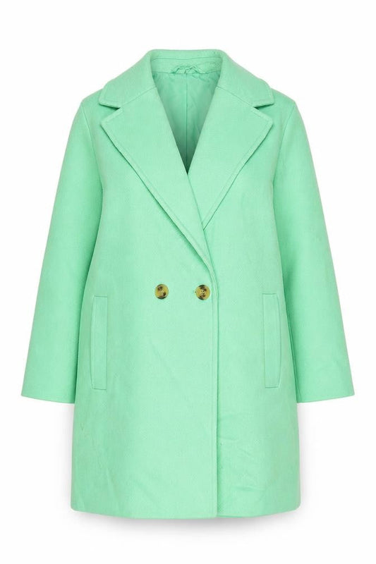 Marks & Spencer Womens Green Overcoat Coat Size 16 Button