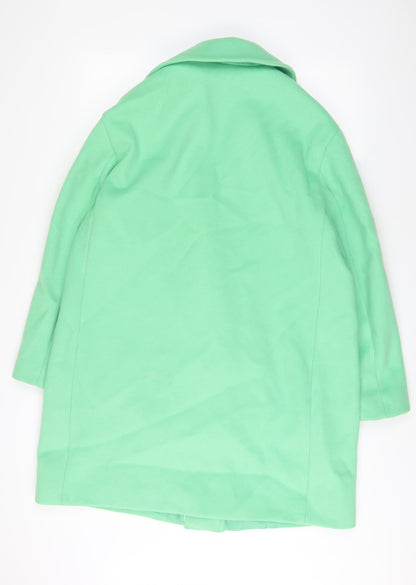 Womens UK Size 16 MARKS AND Green Overcoat