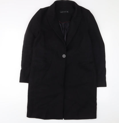 Womens UK Size M Zara Black Overcoat