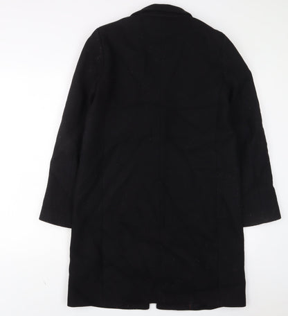 Womens UK Size M Zara Black Overcoat