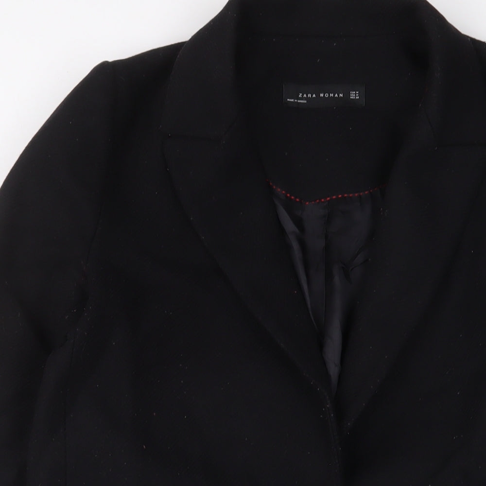 Womens UK Size M Zara Black Overcoat