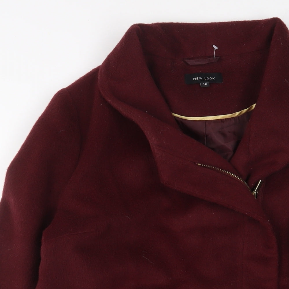 Womens UK Size 12 New Look Red Overcoat