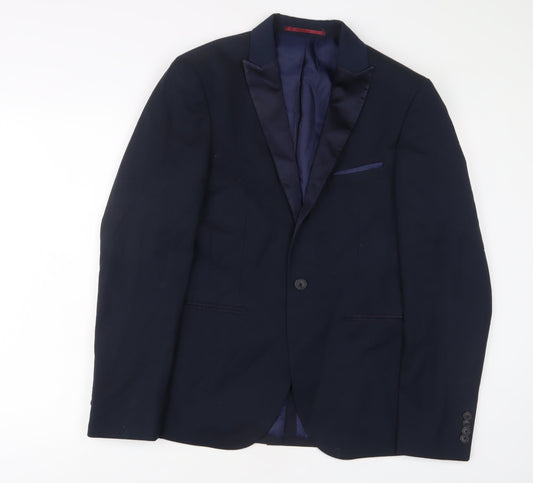 Mens UK Size 40 Burton Regular Blue Suit Jacket