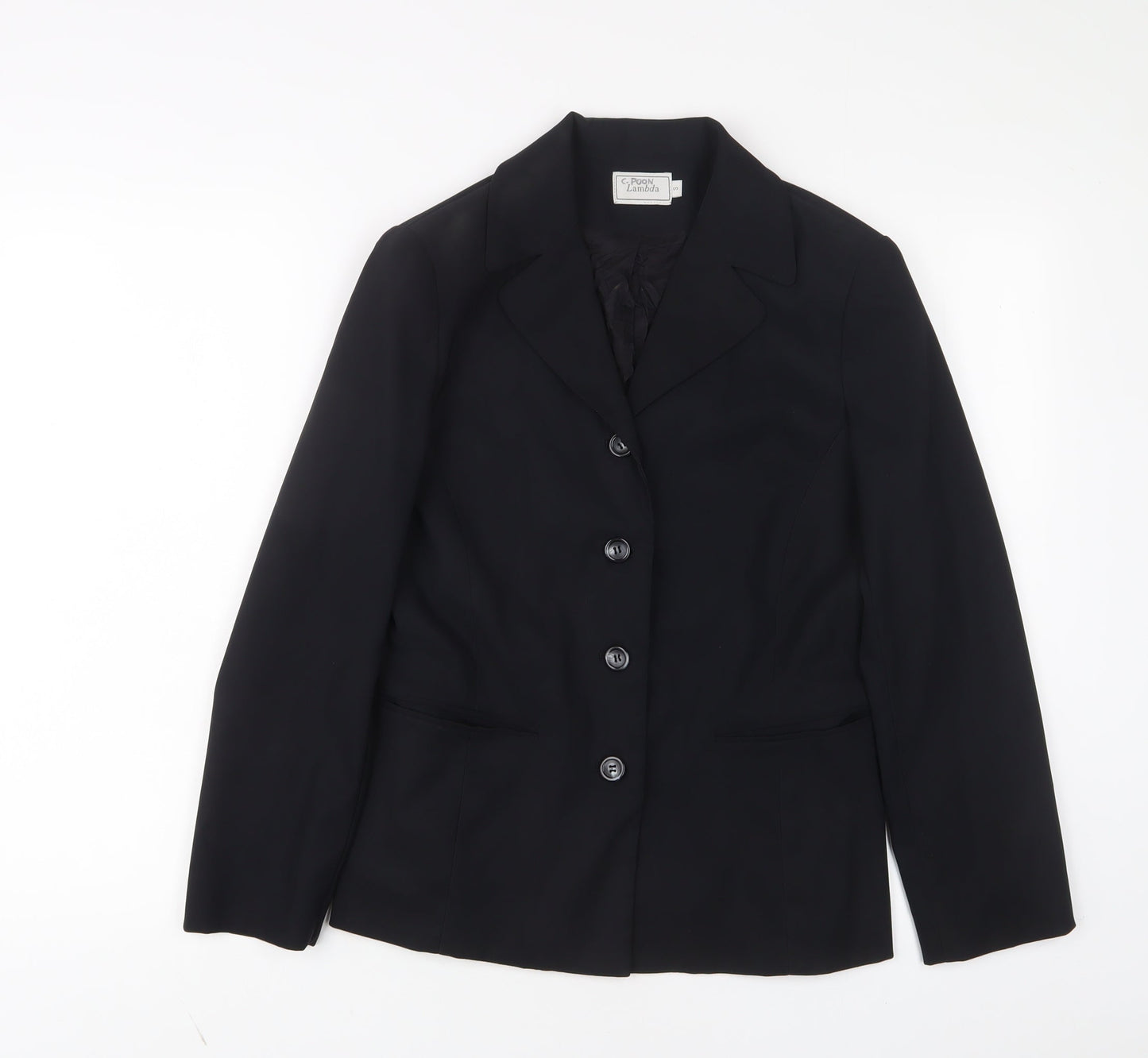 lambda Womens Black Jacket Blazer Size S Button