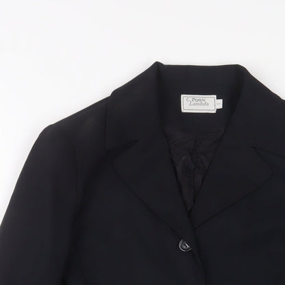 lambda Womens Black Jacket Blazer Size S Button