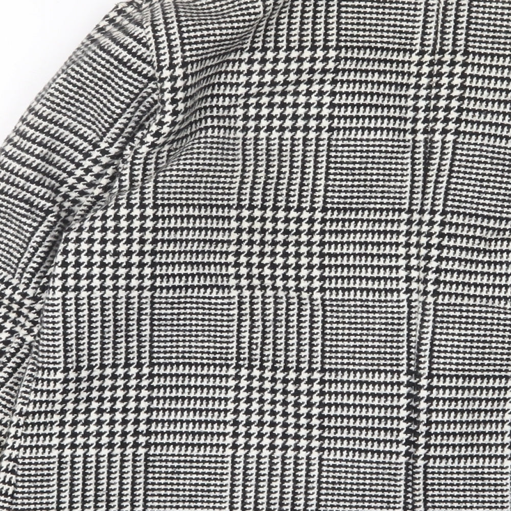 Boohoo Womens White Herringbone Jacket Size 12 Button