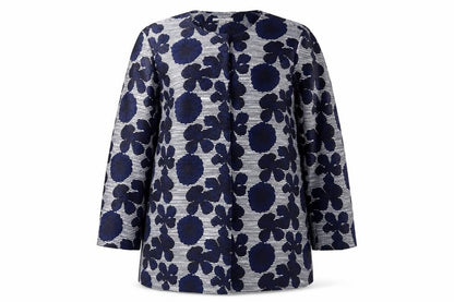 Precis Womens Blue Floral Jacket Size 14