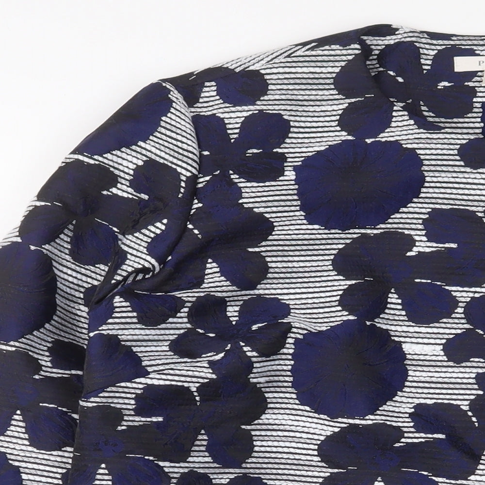 Precis Womens Blue Floral Jacket Size 14