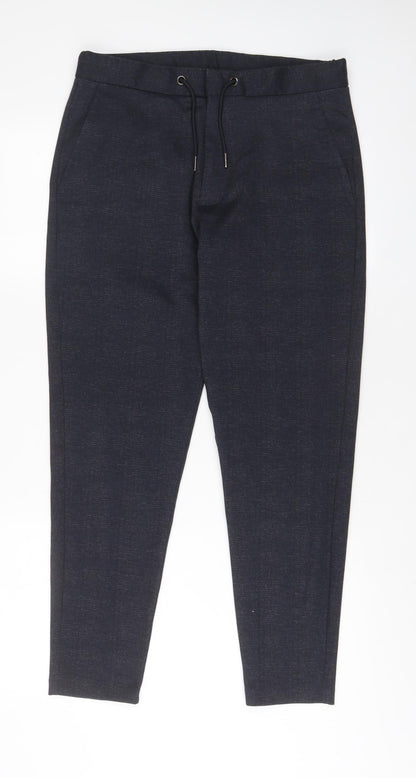 celio* Womens Blue Polyester Trousers Size S L30 in Regular Hook & Eye