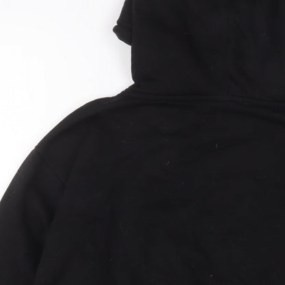 Zara Womens Black Cotton Pullover Hoodie Size L Pullover