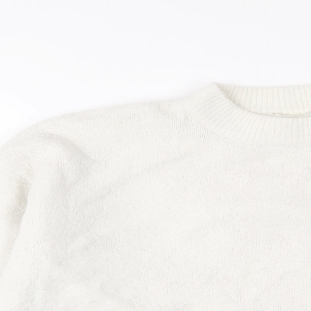 Womens UK Size XS H&M White Pullover Jumper