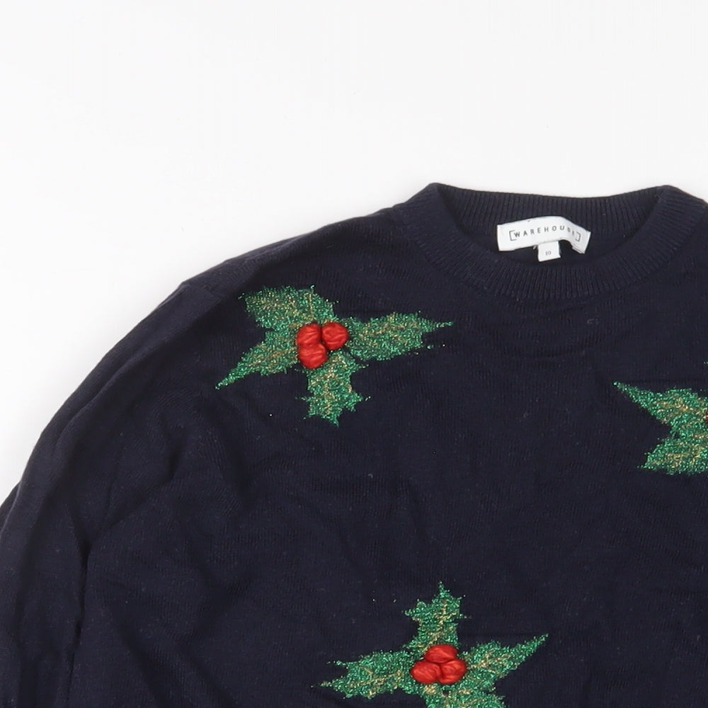 Womens UK Size 10 Warehouse Blue Pullover Jumper