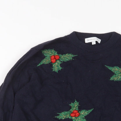 Womens UK Size 10 Warehouse Blue Pullover Jumper