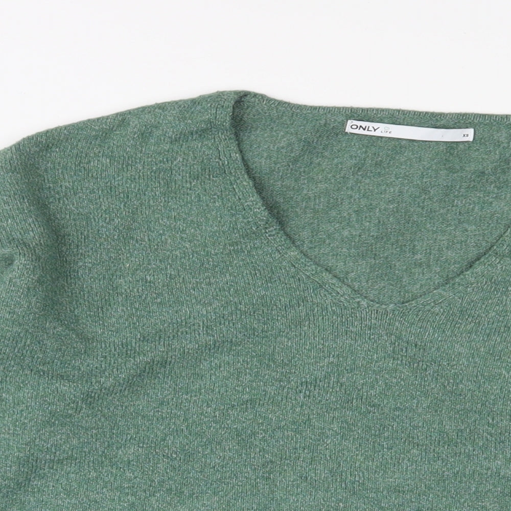Womens UK Size XS Only Green Pullover Jumper