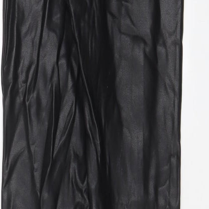 Topshop Womens Black Polyester Trousers Size 6 L27 in Regular Zip