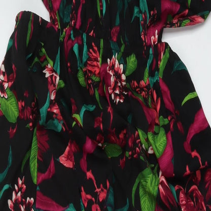 Boohoo Womens Multicoloured Floral Polyester Maxi Size 12 Halter Tie