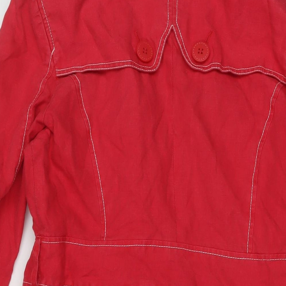 Womens UK Size 10 Monsoon Red Pea Coat