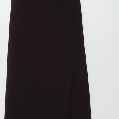 PRETTYLITTLETHING Womens Brown Polyester Bodycon Size 8 V-Neck Pullover