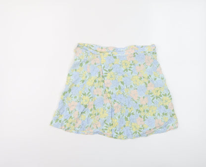 Motel Womens Multicoloured Floral Viscose Wrap Skirt Size S Tie
