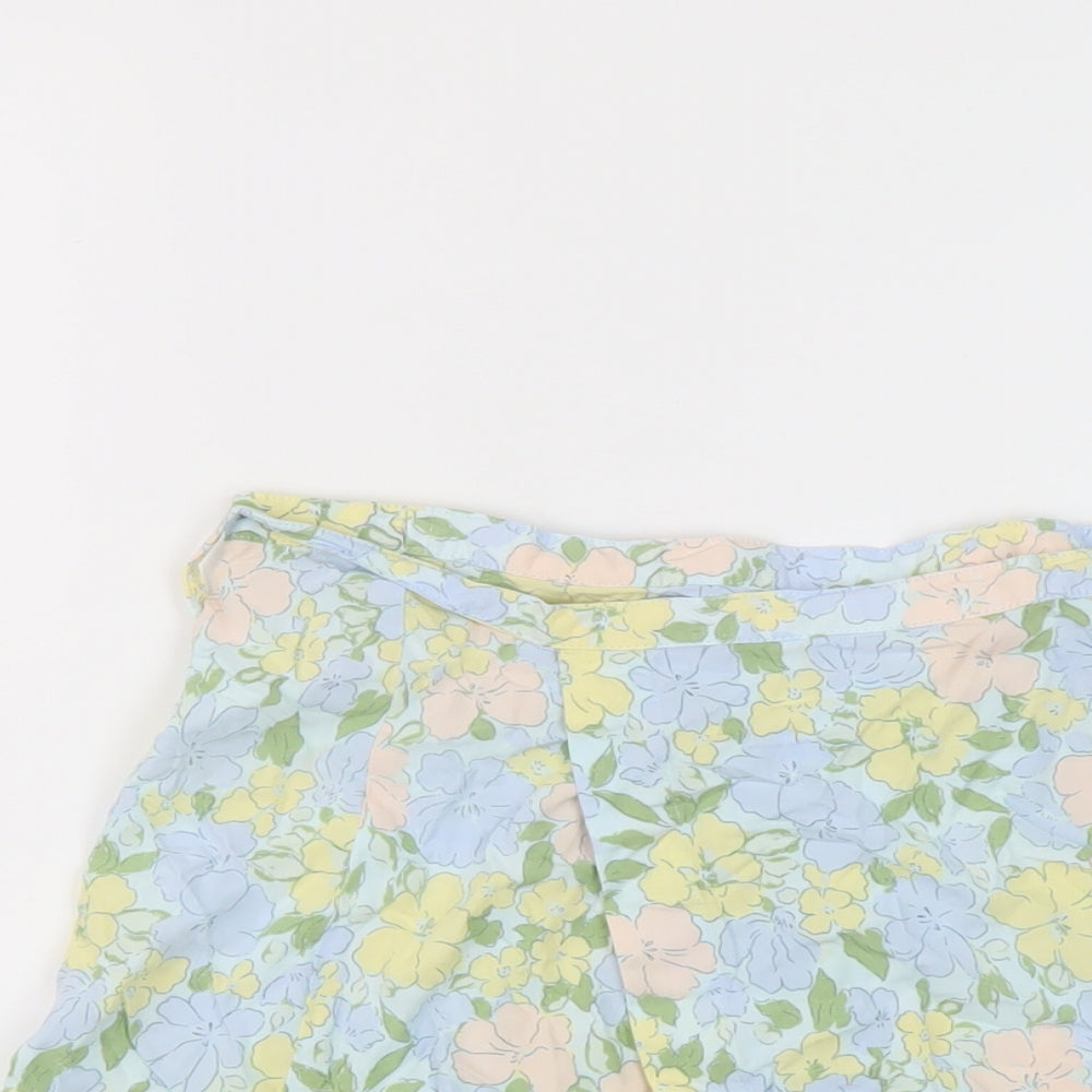 Motel Womens Multicoloured Floral Viscose Wrap Skirt Size S Tie