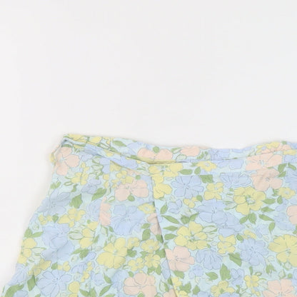 Motel Womens Multicoloured Floral Viscose Wrap Skirt Size S Tie