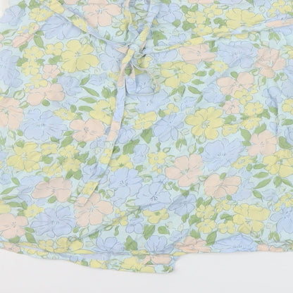 Motel Womens Multicoloured Floral Viscose Wrap Skirt Size S Tie