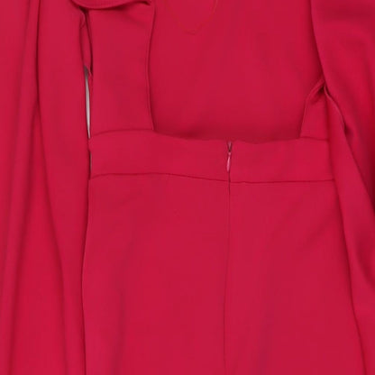 City Goddess Womens Pink Polyester Bodycon Size 8 Round Neck Zip