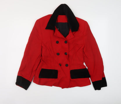 Michael Ambers Womens Red Jacket Size 10 Button
