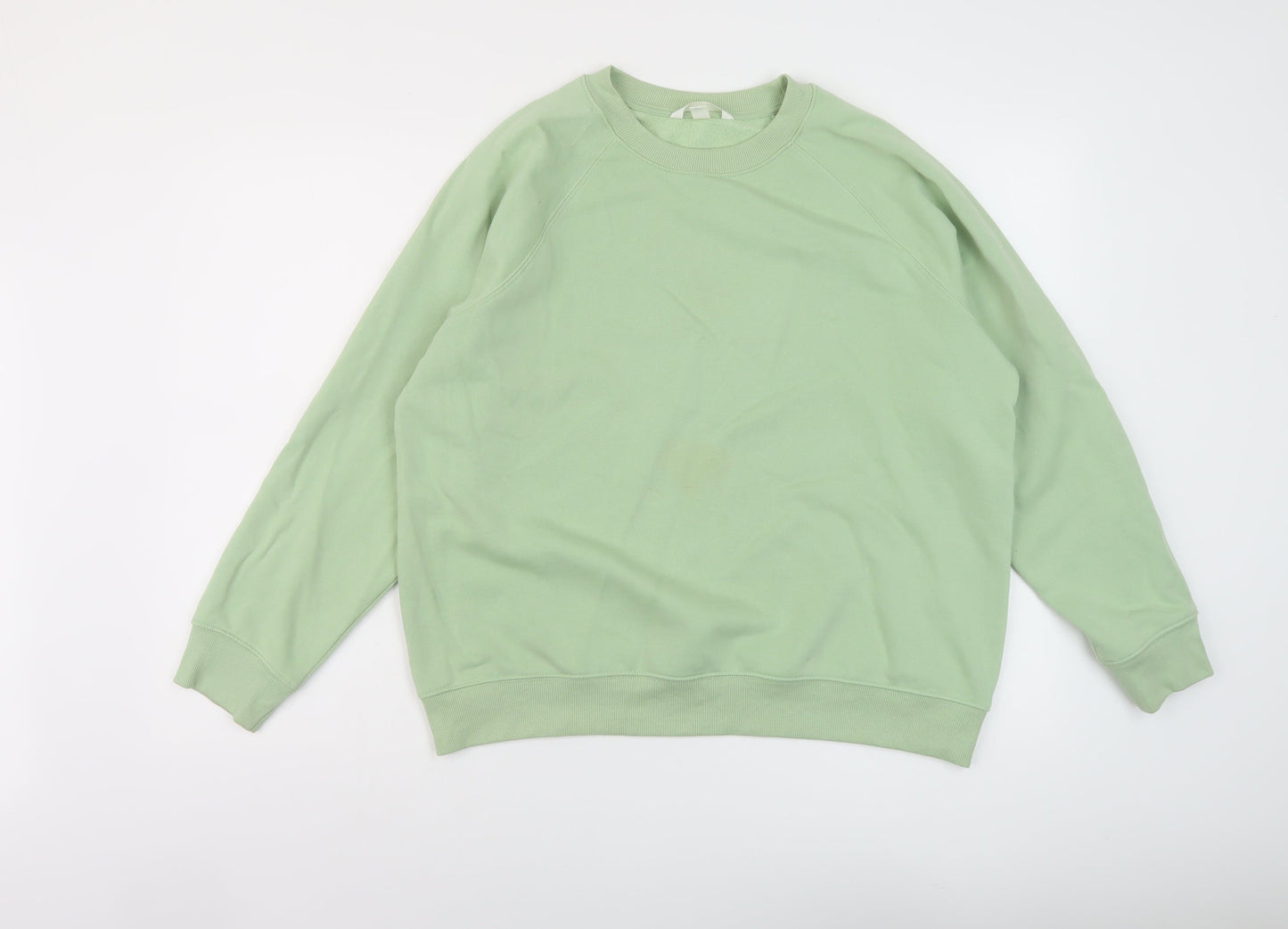 H&M Womens Green Cotton Pullover Sweatshirt Size S Pullover