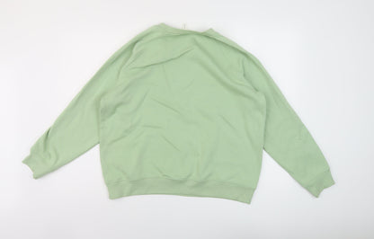 H&M Womens Green Cotton Pullover Sweatshirt Size S Pullover